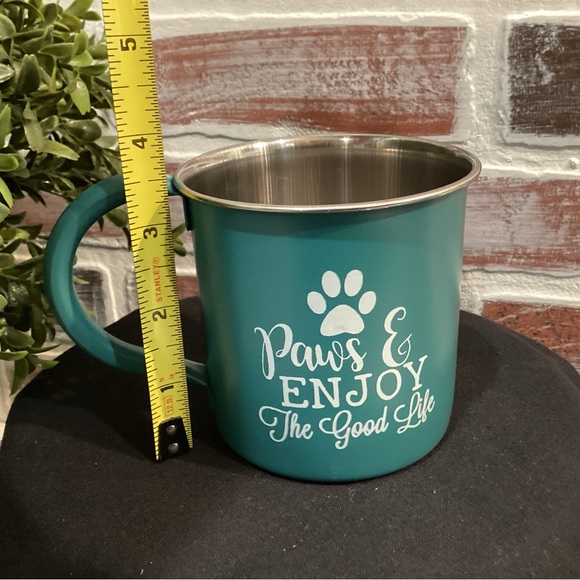 Paws & Enjoy The Good Life - A coffee cup for that Pet lover - Metal Crafted - Picture 7 of 8